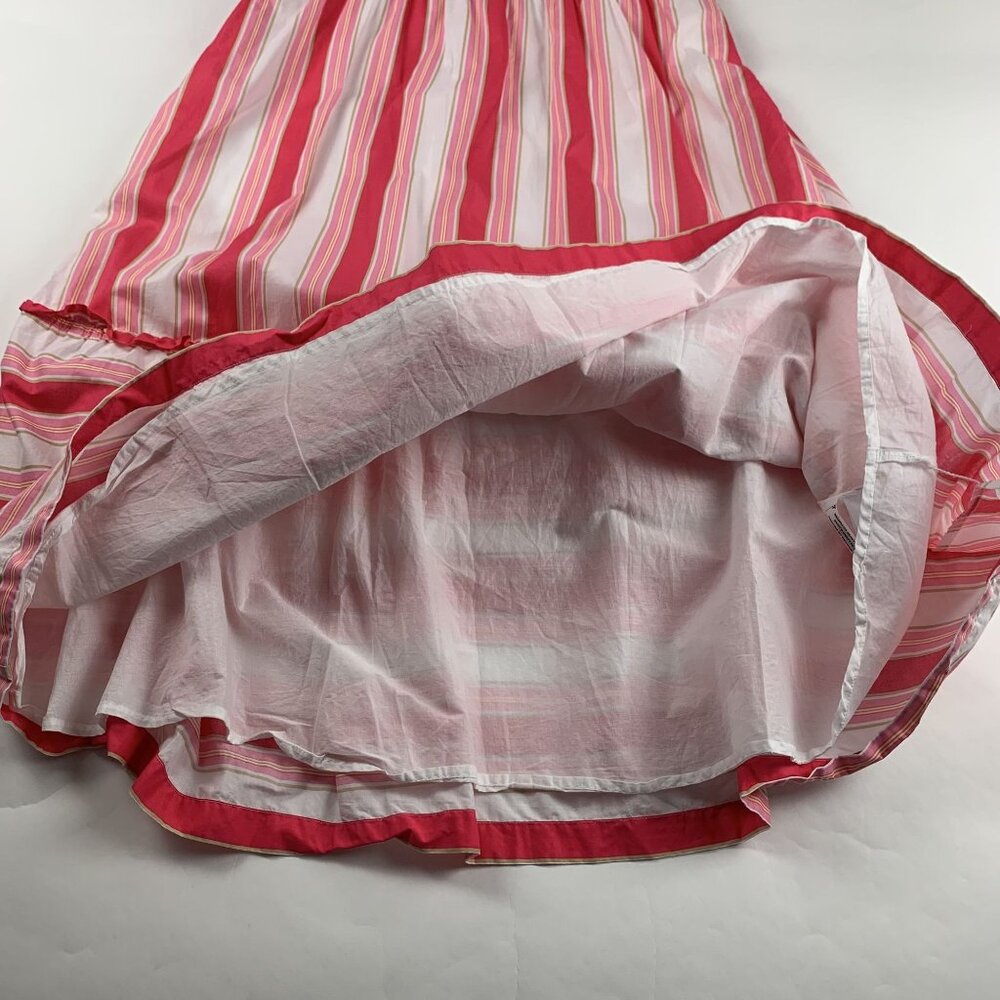 J. Crew Pink Candy Striped Ruffle Strap Midi Dress 10 - Picture 8 of 8